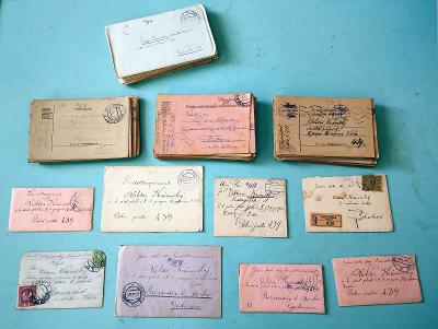 Feldpostkarten (feldpostky) Rakousko 1914-1918, celkem 136 ks + dopisy