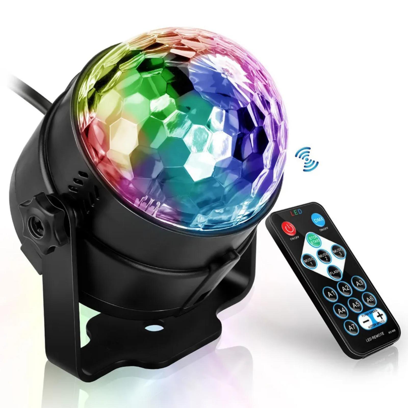 Závěsná LED disko koule s dálkovým ovládáním - Zvukové a světelné aparatury