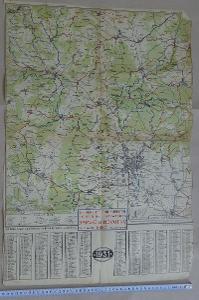 Stará mapa - kalendář r.1931 okolí Brna + reklama Barvič a Novotný