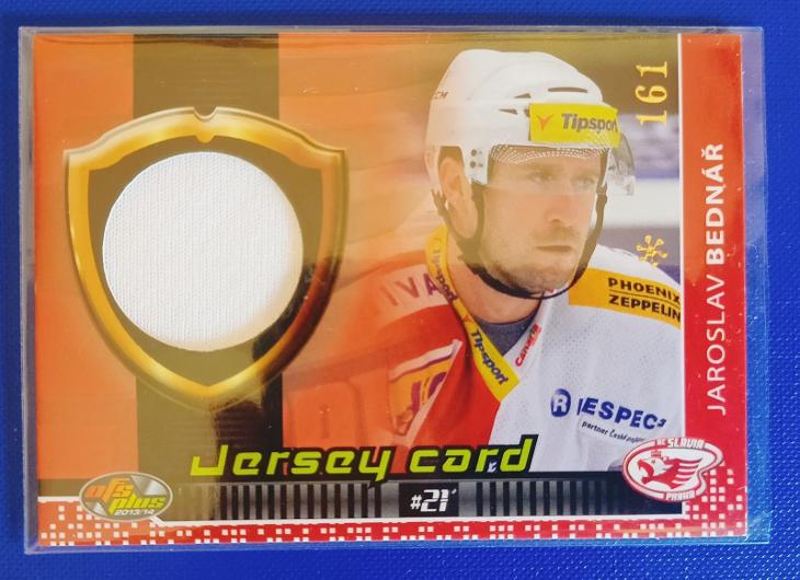 OFS plus 13/14 - Jaroslav Bednář - Jersey card *161 - HC Slavia  - Hokejové karty