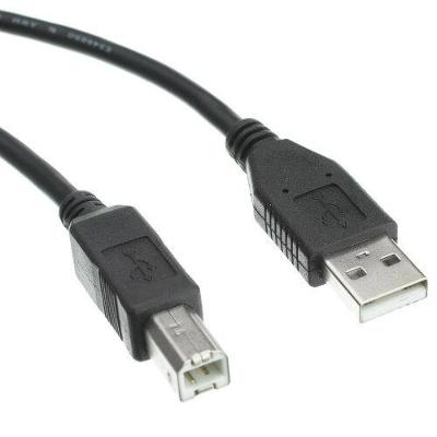 Kábel USB-A na USB-B M/M, tlačiarňový prepojovací 2,0m, čierny