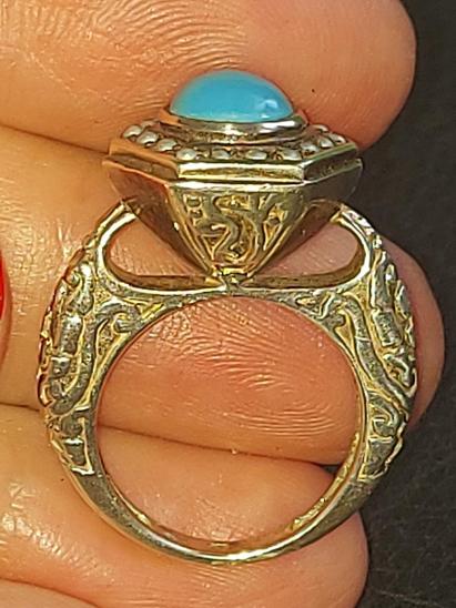 Prsten s tyrkysem jak pro keltskou princeznu - Ag 925 - Šperky