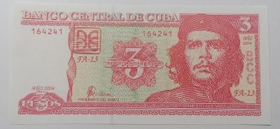 3 Pesos 2004 Kuba, stav UNC