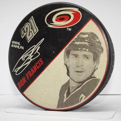 KUP TEĎ ✅️ HOKEJ starý původní puk NHL legenda #21 FRANCIS Hurricanes