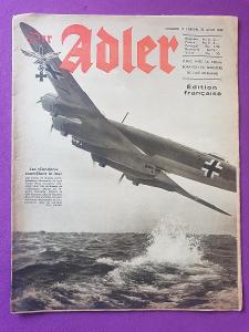 DER ADLER, Numéro 17, Berlin, 25 Aout 1942, francouzská edice, od 1Kč