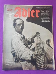 DER ADLER, Numéro 18, Berlin, 8 Septembre 1942, francouzská edice, 1Kč
