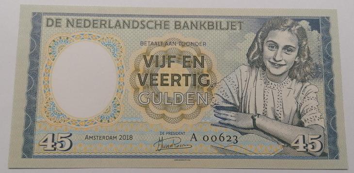 45 gulden, Anne Frank, A 00623, stav UNC - Sběratelství