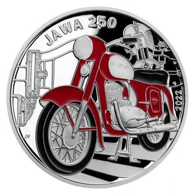 Stříbrná mince 500 Kč 2022 Motocykl Jawa 250 standard PROOF