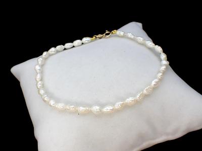 Perlový náramek- 14k zlato, říční perly
