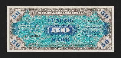 NĚMECKO - 50 marek,1944 - osmimístný číslovač s pomlčkou - stav UNC