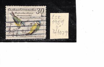 ČSR  - 1959 - Pof 1079 - O - ptáci, sýkorky