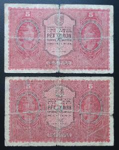 5 korun 1919, 2 ks