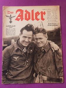 DER ADLER, Numéro 16, Berlin, 11 Aout 1942, francouzská edice, od 1Kč