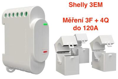 Shelly 3EM - komplexný 3F WIFI elektromer