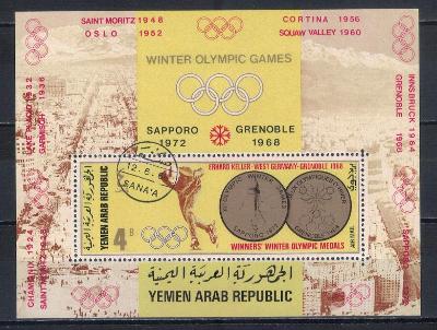 Jemenská arab. r. 1968 "Winter Olympic Games 1968 Grenoble..." BL74A