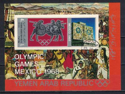 Jemenská arab. r. 1968 "Summer Olympic Games 1968 Mexico City" BL77