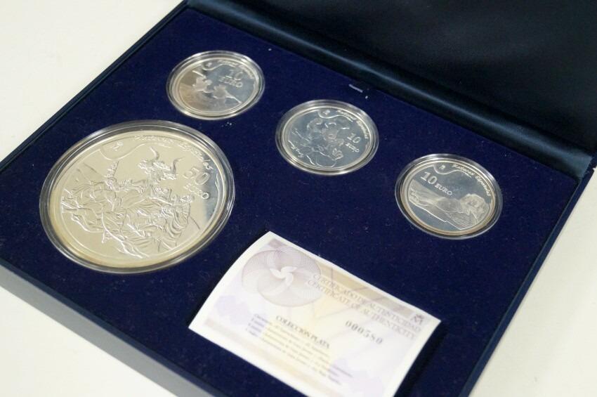 STŘÍBRNÁ sada mincí ŠPANĚLSKÁ mincovna, 3x 10 + 50 EURo od 1 Kč (2271) - Numismatika
