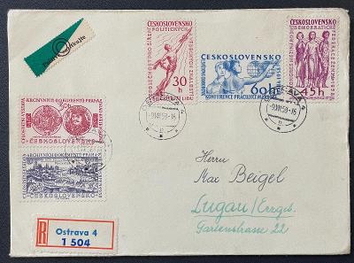 Československo 1958 - obálka prošlá poštou DDR