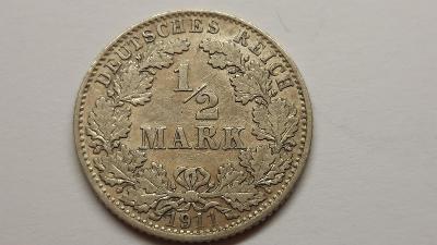 1/2 mark 1911 D  vzácná 