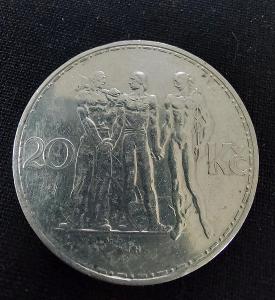 076 Stříbrná mince 20 korun 1933 Československo 