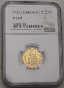 Zlatý Dukát Sv. Václava 1933 - NGC MS67 - TOP STAV!