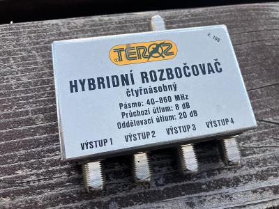 Hybridní rozbočovač na TV/R signál, 4 výstupy - použitý