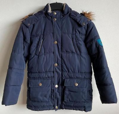 Dětská zimní bunda Tchibo vel. 122/128 tmavě modrá