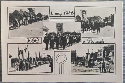 Holice - 1. máj 1946 v Holicích - hezká foto koláž - zajímavé!!!