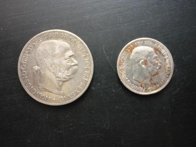 Rakousko-Uhersko, 5 korona 1900, 2 koruna 1912.