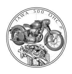 Stříbrná mince Na kolech - Motocykl JAWA 500 OHC proof