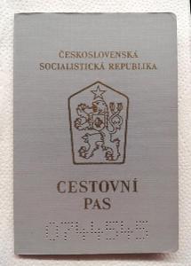 ŠEDÝ cestovní pas ČSSR 1983, pouze pro Jugoslávii + Výjezdní doložka !