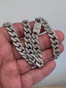 Diamantový řetěz ( dva certifikáty ) 113,5 g-18 k-1584 diamantů