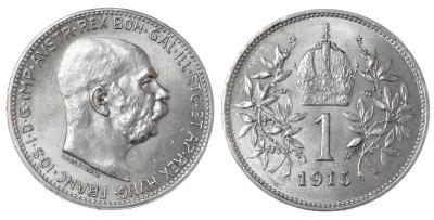 Sbírková stříbrná koruna FJI 1915 bz , č. 1