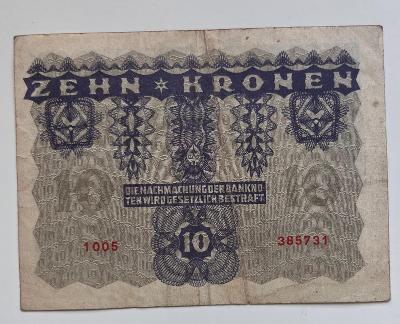 10 Kronen 1922 - Rakousko