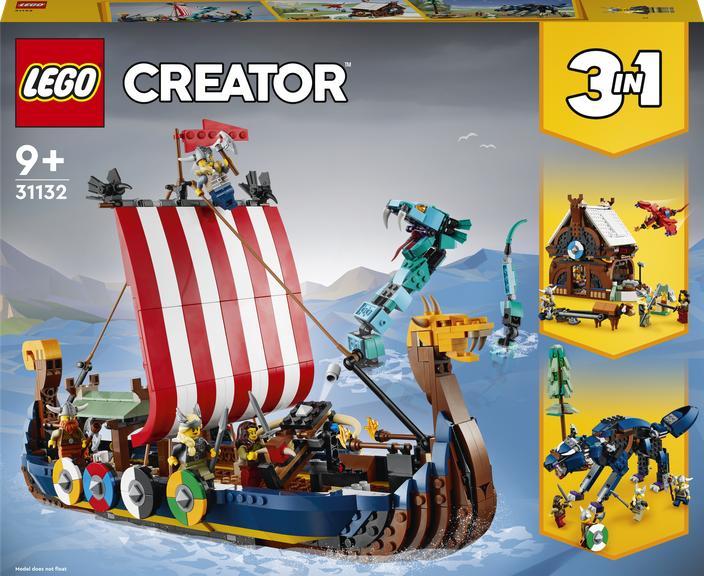 LEGO Creator 31132 Vikingská loď a mořský had - Hračky