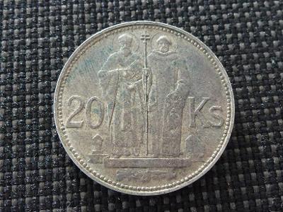 20 Koruna 1941 variant dvojkríz - Slovensky stat - Ag mince od 1 Kč €