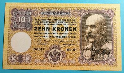 10 Kroner " Franz Josef I." série MG 01 00017 (2021) UNC "Gábriš"