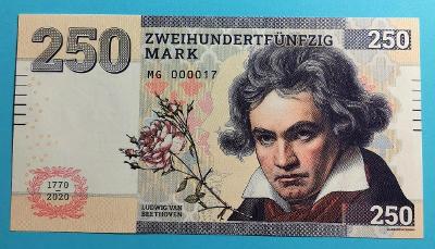 250 mark - " Beethoven " série  MG 000017  (2020) UNC "Gábriš"