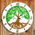 Drevené nástenné hodiny-strom života 40 cm. - Zariadenia pre dom a záhradu