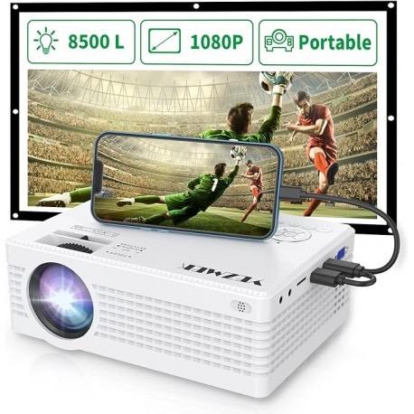 Mini projektor Yezmek AK-01 s diaľkovým ovládaním, 1080p full HD, biela - TV, audio, video