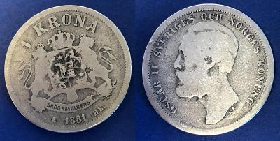 ŠVÉDSKO  1 Krone  1881