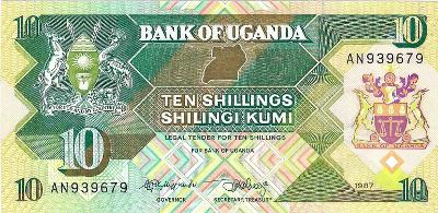 Uganda, 10 šilinků, 1987, Pick 28, UNC