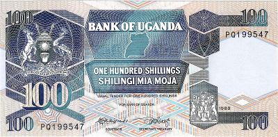 Uganda, 100 šilinků, 1988, Pick 31b, UNC