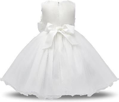 Princeznovské detské šaty / 4-5 rokov / vel.130 / biele / Od 1Kč |055|