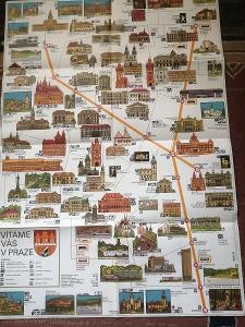 Mapa Prahy - 80 léta