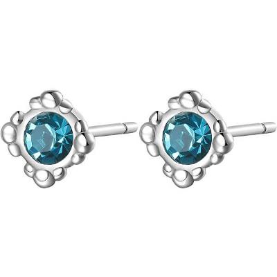 SAGAPO - Elegantní ocelové náušnice s modrými krystaly CLICK SCK33