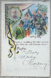 Praha - Upomínka k 50. letům panování Františka Josefa I. 1898 vojáci