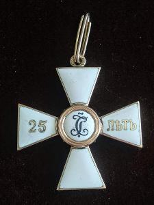 Rusko Řád sv.Jiří 4. třídy  za 25 let vojenské služby, zlato SLEVA