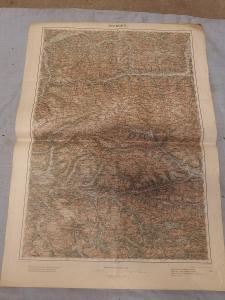 Původní stará válečná mapa R-U - BRUNECK