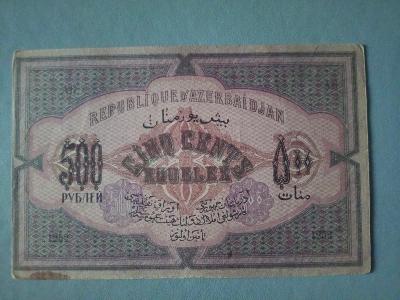 500 roubles Azerbajdžan 1920.